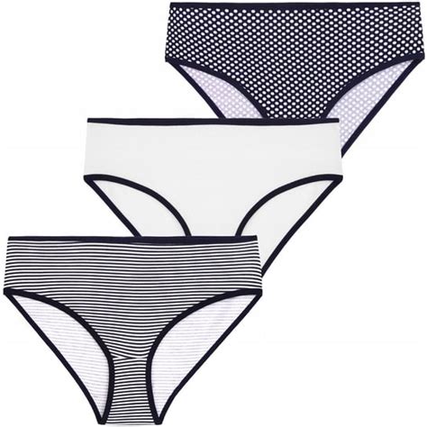 3 x Figi bawełniane 95 damskie majtki bikini Moraj kropki paski gładkie M Moraj Moda Sklep