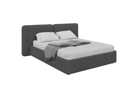 Кровать двуспальная Hub Soft 160 см (серый, букле) купить по цене 123 ...