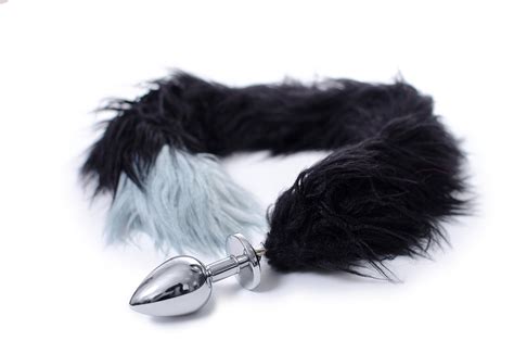 Custom Blue Faux Fur Tail Butt Plug Cat Ears Butt Plug Sex Etsy