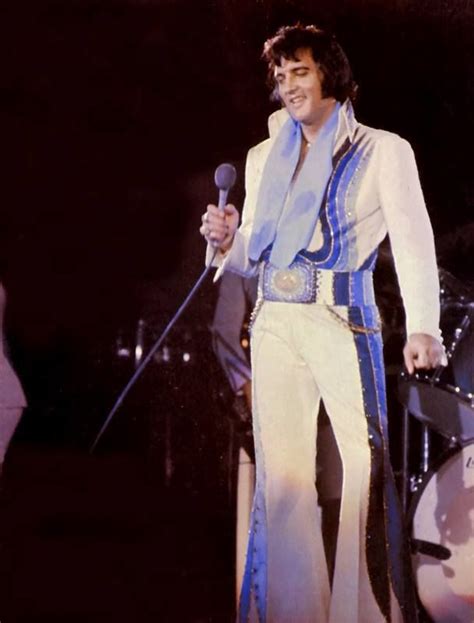 Elvis Presley In The Blue Swirl Jumpsuit 1974