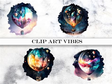 Hot Air Balloon Clip Art Balloons Clipart Hot Air Balloon Etsy