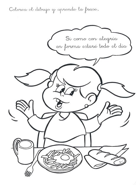 Comer Saludable Para Colorear 7