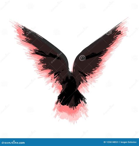 Black And Red Raven Stock Vector Illustration Of Cartoon 123614853