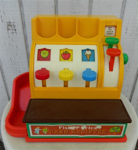 Vintage Fisher Price Cash Register 70s Toy Child Cashier