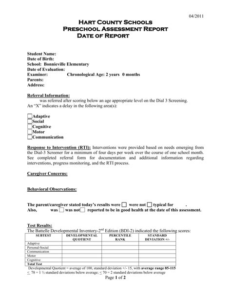 Preschool Evaluation Report Template Within Monitoring And Evaluation