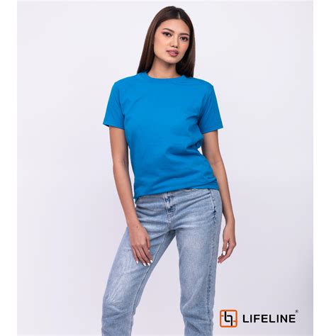 Lifeline Roundneck T Shirt White Blue Ice Aqua Cobalt Royal