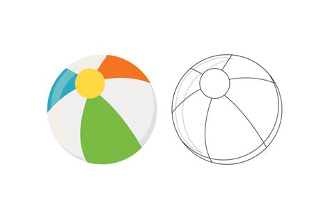 Beach Ball Fill Outline Icon By Printables Plazza Thehungryjpeg