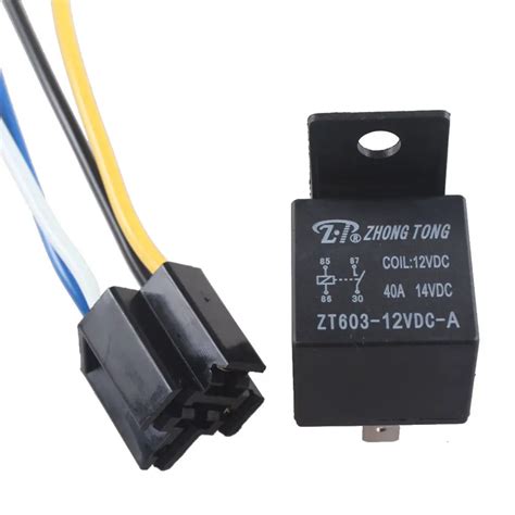 EE support 12V 12 Volt DC 40A AMP Relay & Socket SPST 4Pin 4 Wire Auto ...