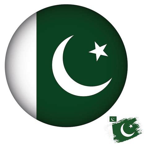 Bandera De Pakist N Con Forma Redonda Vector Premium