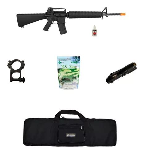 Rifle Airsoft Cyma M16a4 Cm009 Acessórios Lanterna Parcelamento