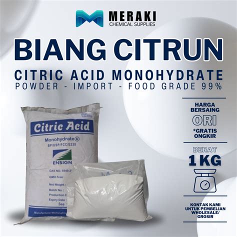 Jual Citric Acid Citrun Asam Sitrat Shopee Indonesia