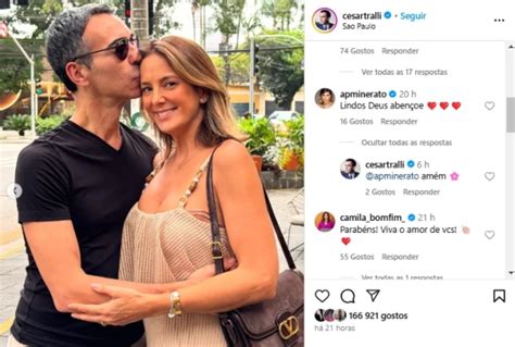 César Tralli comemora 7 anos de casamento Ticiane e comentário de