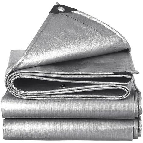 WSYW 30 40ft Tarps Heavy Duty Waterproof 10 Mil Silver Poly Tarp Cover