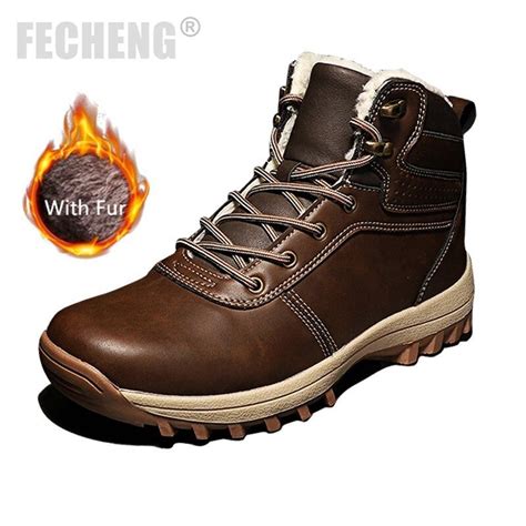 Yitu Brand Men Winter Snow Boots Warm Super Men High Quality Waterproof Leather Sneakers Outdoor