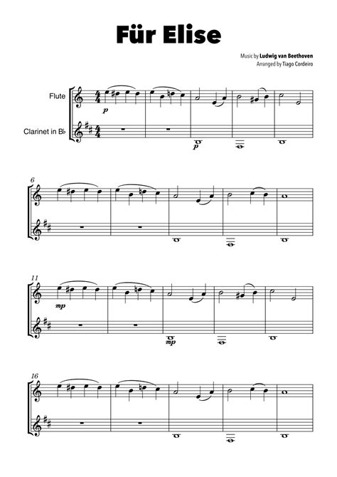 Für Elise arr Tiago Cordeiro by Ludwig van Beethoven Sheet Music for