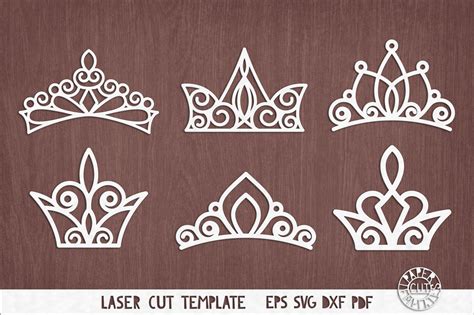 SVG Set Of Princess Crowns Templates For Laser Cutting 448488