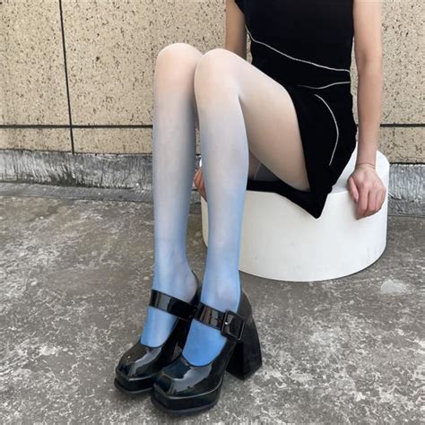 15D Bleu Taille unique Collants Super fins et Sexy pour femmes dégradée Lingerie en velours