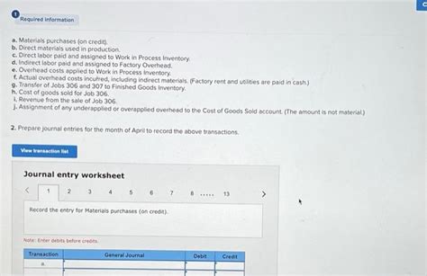 Solved Required Information Problem 19 1a Production Costs