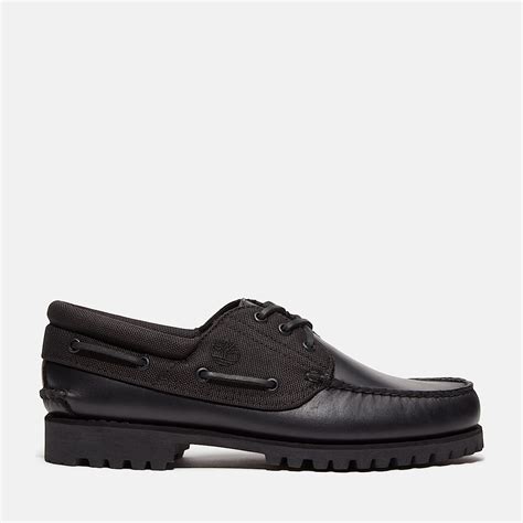 timberland authentic handsewn  eye boat shoe  men  black