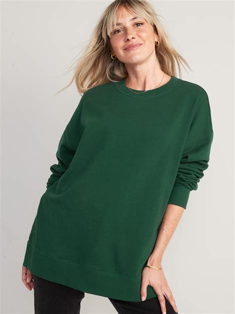 Oversized Boyfriend Garment Dyed Tunic Sweatshirt Old Navy