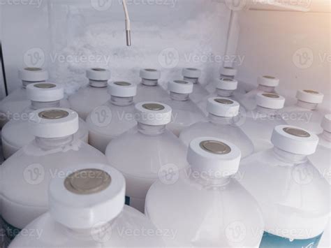 There Are Bottles Of Broiler Chicken Vaccine Medicine In The Showcase