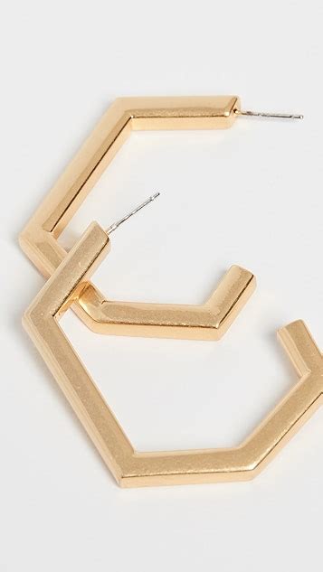 Madewell Geo Metal Hoop Earrings Shopbop