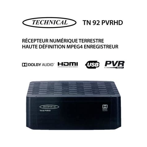 Récepteur Numérique Terrestre Full HD Mpeg4 Enregistreur Technical TN