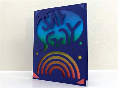 Say Gay Gay Marriage Gay Pride Rainbow Card Cut File With Etsy