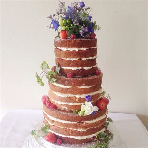 Naked Wedding Cake Decorated Cake By Claire Lawrence CakesDecor