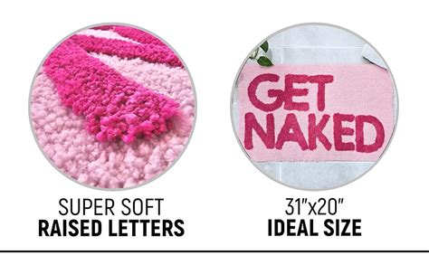 Amazon New Mungo Get Naked Bath Mat Pink Hot Pink Bathroom Rug 31 X 20 Home Kitchen