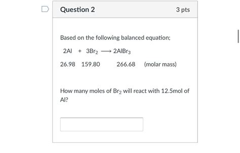 Solved Question 1 3 Pts Based On The Following Balanced