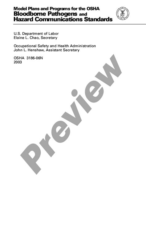 Indiana Model Plans And Programs For The Osha Bloodborne Pathogens And