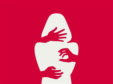 Silhouette Of Woman Harassment Vector Illustration Hands Of Man Touching Women Violence