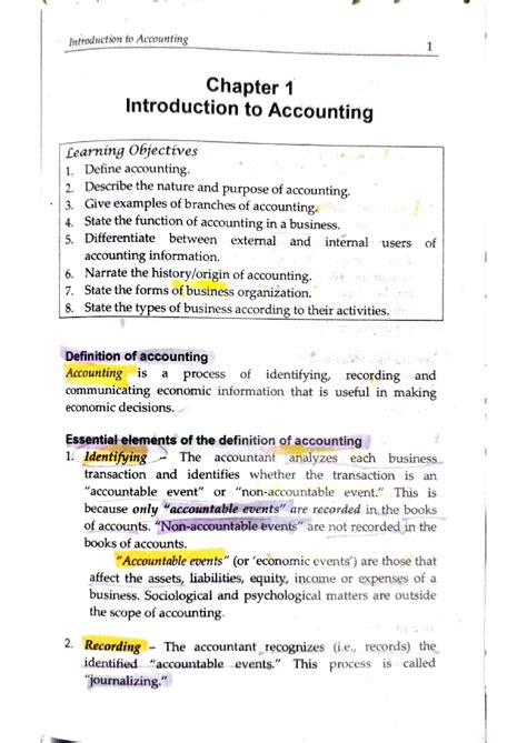 FAR - Chapter 1 - To learn the basics of accounting. - Introduction to