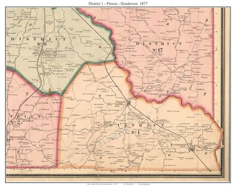 District 1 - Pinson - Henderson, Tennessee 1877 Old Town Map Custom Print Madison Co. - OLD MAPS