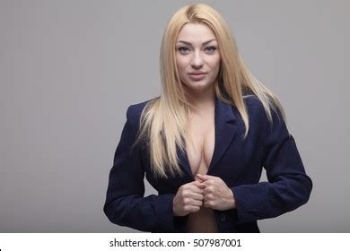 Sexy Blonde Business Lady Wearing Blue Stock Photo 511421686 Shutterstock