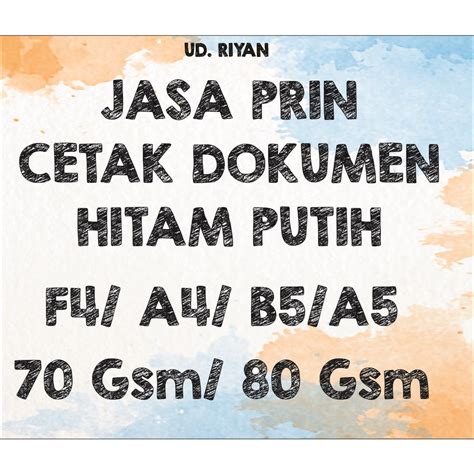 Jual JASA CETAK DOKUMEN HITAM PUTIH Shopee Indonesia