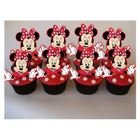 20 Cupcake Toppers MINNIE ROJA SONDECORACION