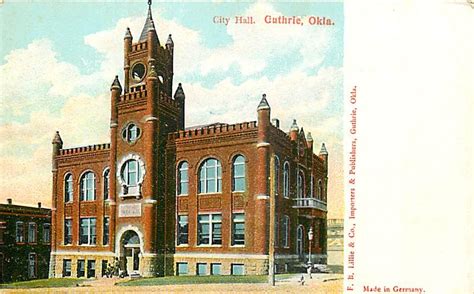 city hall guthrie oklahoma oklahoma city historical postcards