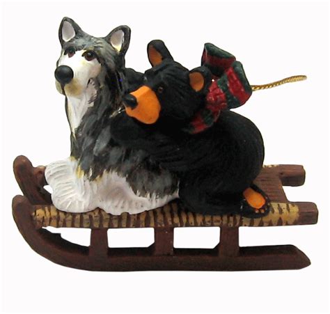 Bear And Sled Dog Bearfoots Ornament By Jeff Fleming Montana T Corral