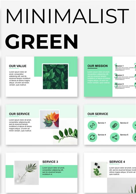 Minimalist Green Presentation PowerPoint Template #92566