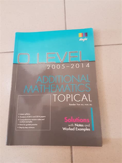 O Level Additional Mathematics Topical Hobbies Toys Books