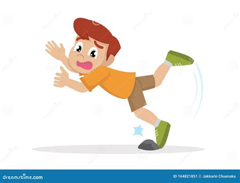 Boy Was Stumbling On Rock Stock Vector Illustration Of Concepts