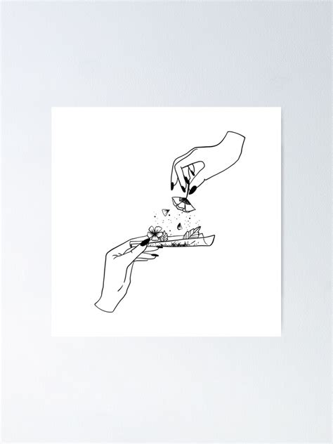 Floral Cigarette Smoking Line Art Poster For Sale By Linearlineart