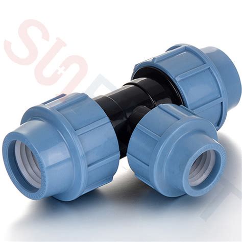 Reducing Tee Hot Sale Pp Compression Fitting Female Adaptor Round Type For Pe Pipes Water Supply