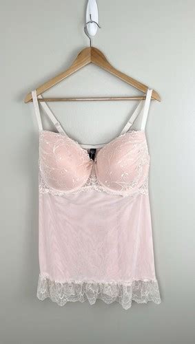 Rene Rofe Womens Plus Size Lingerie Pink Lace Babydoll Ruffles Ebay