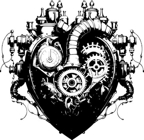 Gear Powered Love Steampunk Human Heart Logo Design Steam Fueled ...