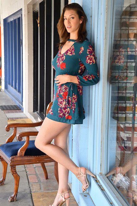 Get Wild And Wet With All Natural Brunette Stunner Bella Brunette In Flower Printed Dress