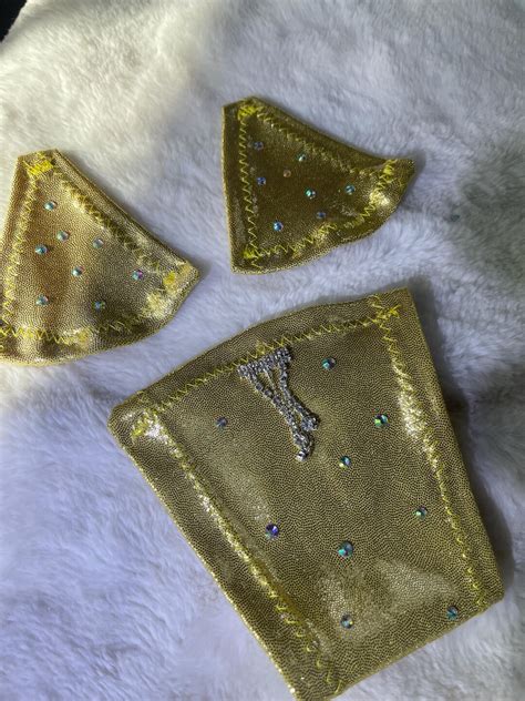 Gold Lux Micro Bikini Stripper Outfits Exotic Dancewear Set Exotic Dance Wear Rave