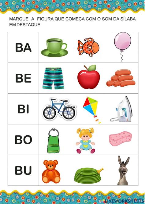 Atividades letra b interactive worksheet – Artofit